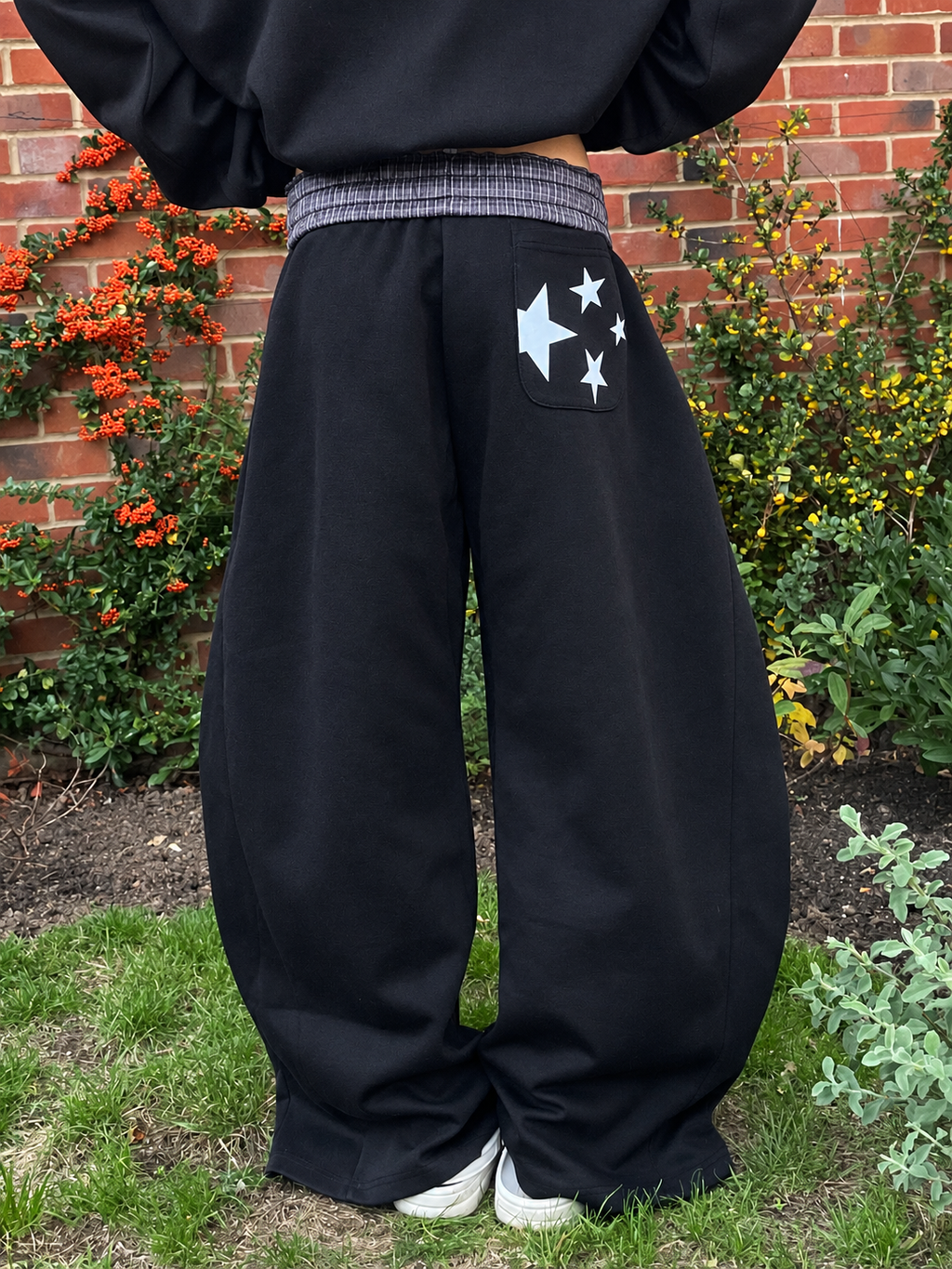 Plaid Barrel leg Sweatpants
