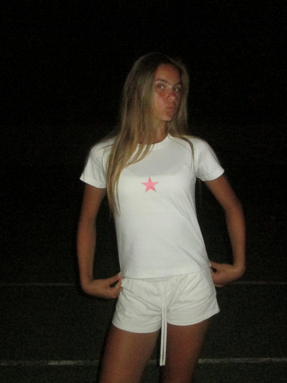 Coral Star Baby Tee